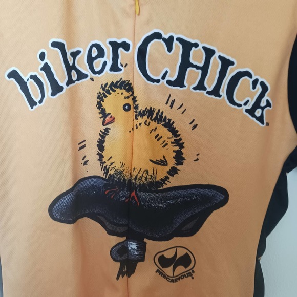 World Jerseys Women's Precaryous Biker Chick Cycling Jersey Orange Medium - Picture 5 of 7